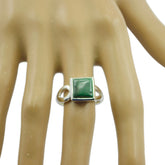 Lea Green Solitaire Ring with Square Gemstone